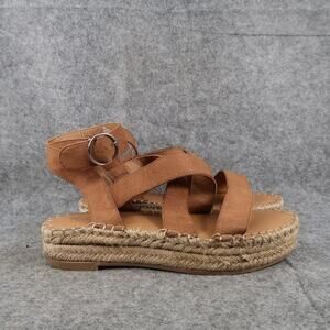 Dolcetta Shoes Womens 8 Sandals Platform Espadrille Ankle Buckle Strap Fashion